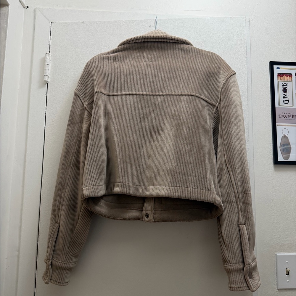 Corduroy Crop Jacket in Taupe - Picture 2 of 10